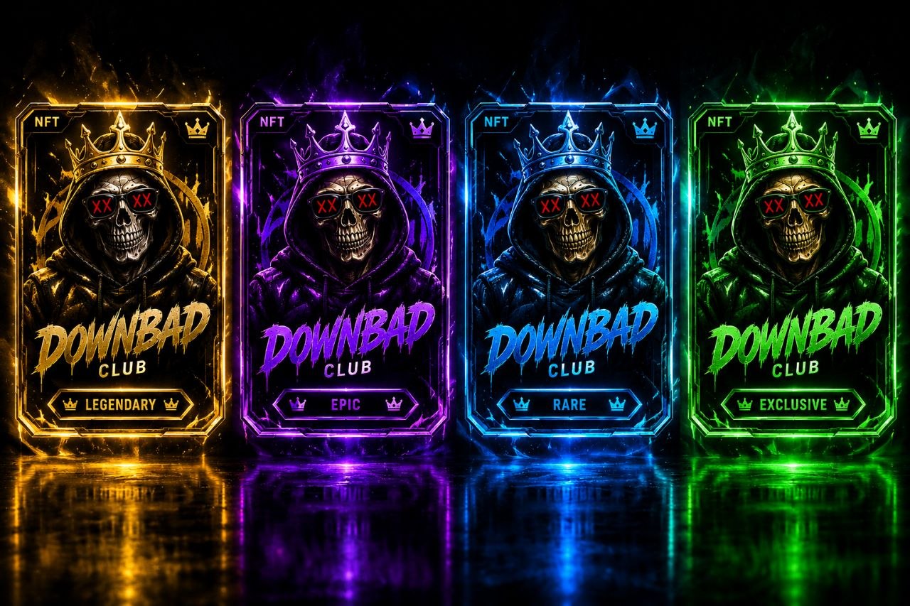 Down Bad Club NFT collection: Legendary, Epic, Rare and Exclusive rank cards